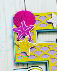 Image 2 of Mermaid Cake Topper, Personalized Cake Topper,