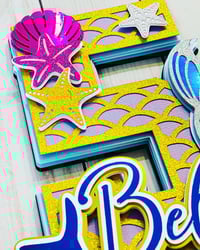 Image 3 of Mermaid Cake Topper, Personalized Cake Topper,