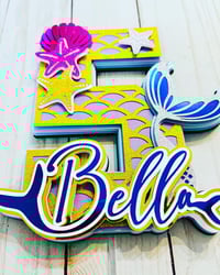 Image 5 of Mermaid Cake Topper, Personalized Cake Topper,