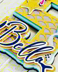 Image 6 of Mermaid Cake Topper, Personalized Cake Topper,