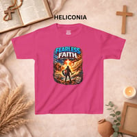 Image 3 of Kids T-Shirt — "Fearless Faith" Christian Graphic Tee (Shield & Cross Design)