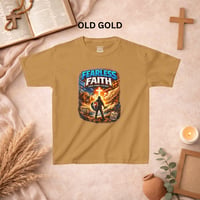Image 7 of Kids T-Shirt — "Fearless Faith" Christian Graphic Tee (Shield & Cross Design)