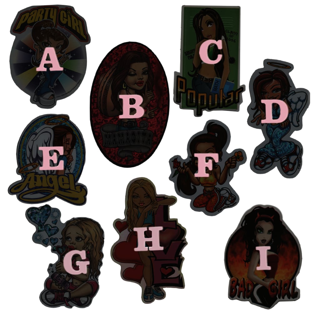 00's die cut stickers