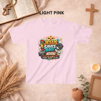 Image 3 of Kids T-Shirt — "Jesus Saves Bro!" Colorful Christian Faith Graphic