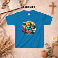 Image 6 of Kids T-Shirt — "Jesus Saves Bro!" Colorful Christian Faith Graphic