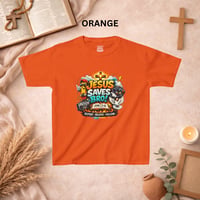 Image 9 of Kids T-Shirt — "Jesus Saves Bro!" Colorful Christian Faith Graphic