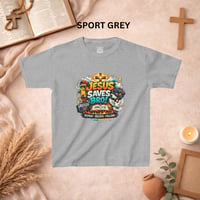 Image 12 of Kids T-Shirt — "Jesus Saves Bro!" Colorful Christian Faith Graphic
