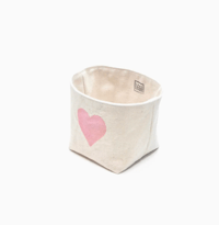 Image 2 of Block Printed Heart Canvas Catch All 