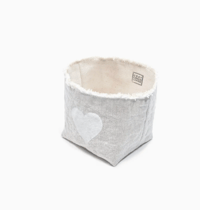 Image 5 of Block Printed Heart Canvas Catch All 