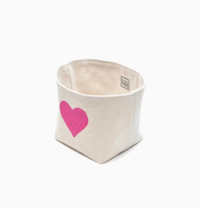 Image 3 of Block Printed Heart Canvas Catch All 