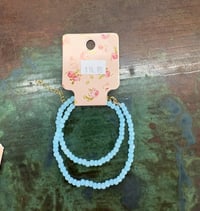 Image 1 of blue beaded bracelet and anklet set
