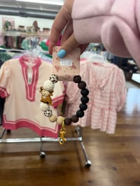 Image 2 of brown cow western wristlet keychain