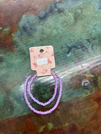 purple beaded bracelet and anklet set