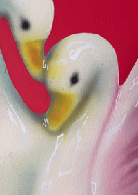 Image 3 of Frozen Swans Original Painting