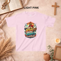 Image 3 of Kids T-Shirt — "Jesus Saves, Bro!" Colorful Faith Graphic Tee