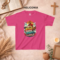Image 4 of Kids T-Shirt — "Jesus Saves, Bro!" Colorful Faith Graphic Tee