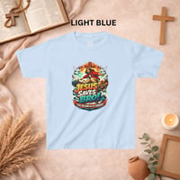 Image 7 of Kids T-Shirt — "Jesus Saves, Bro!" Colorful Faith Graphic Tee