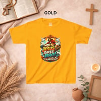 Image 9 of Kids T-Shirt — "Jesus Saves, Bro!" Colorful Faith Graphic Tee