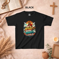 Image 12 of Kids T-Shirt — "Jesus Saves, Bro!" Colorful Faith Graphic Tee