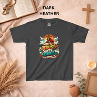 Image 13 of Kids T-Shirt — "Jesus Saves, Bro!" Colorful Faith Graphic Tee