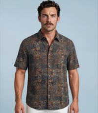 Camisa collage verde oscuro