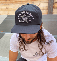 Black 5-panel "lightning" hat