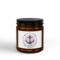 Image 1 of Anchor & Aura Scented Soy Candle — Amber Jar with Black Lid (4 oz & 9 oz)