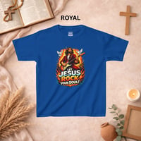 Image 5 of Kids T-Shirt — "Let Jesus Rock Your Soul" Graphic Tee (Youth Christian Rock Design)