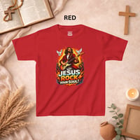 Image 9 of Kids T-Shirt — "Let Jesus Rock Your Soul" Graphic Tee (Youth Christian Rock Design)