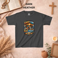 Image 3 of Kids T-Shirt — "Light Up & Burn Bright" Christian Flames Graphic Tee