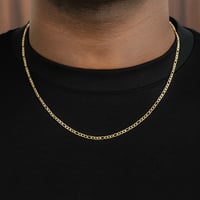 Image 2 of 3mm Gold Figaro Chain