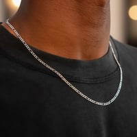 Image 2 of 3mm Silver Figaro Chain