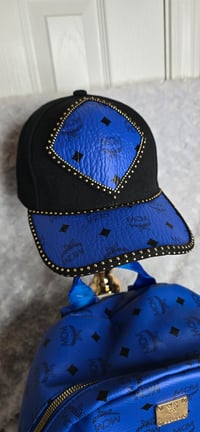 Image 3 of Blue Large Backpack and hat