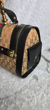 Image 4 of Brown Doctor Bag & hat w/ Roses