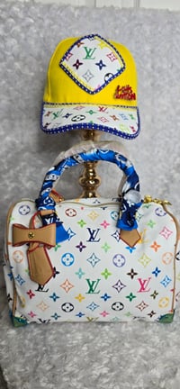 Image 4 of White Colorful Speedy with Yellow Hat