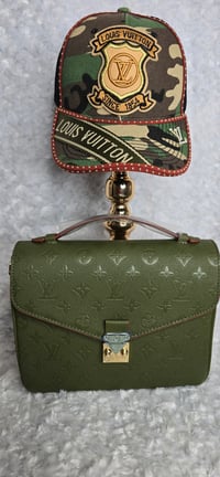 Image 1 of Green Crossbody with Camo Hat