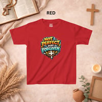 Image 8 of Kids T‑Shirt — "Not Perfect Just Forgiven" Christian Graphic Tee