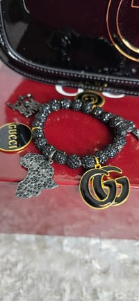 Image 5 of Black patent leather Shoulder bag w/ Hoop earrings & Bracelet