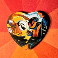 Heart Button Pin "Ink & Error"