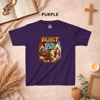 Image 4 of Kids T‑Shirt — "Reject the World, Follow Jesus" Christian Faith Graphic Tee
