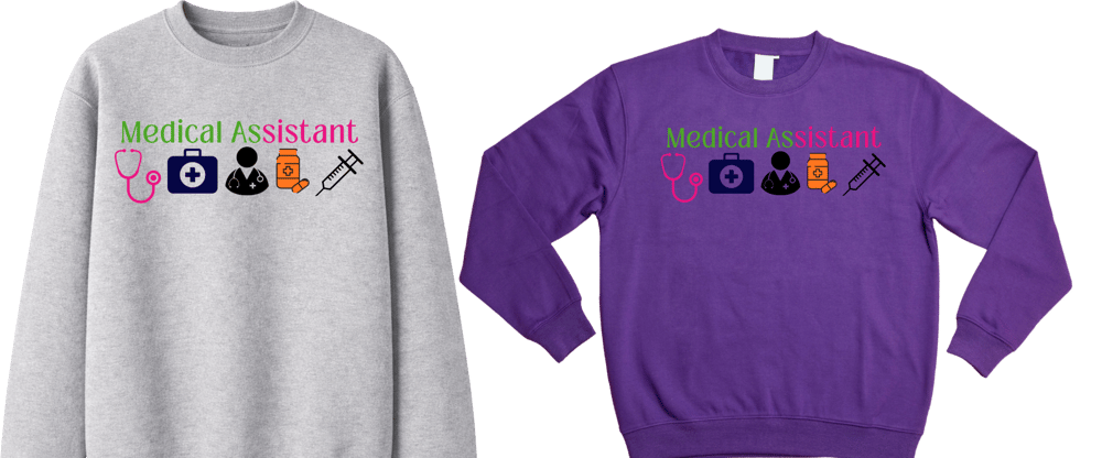 Image of Medical Assistant Sweatshirt | Colorful CMA & MA Gift