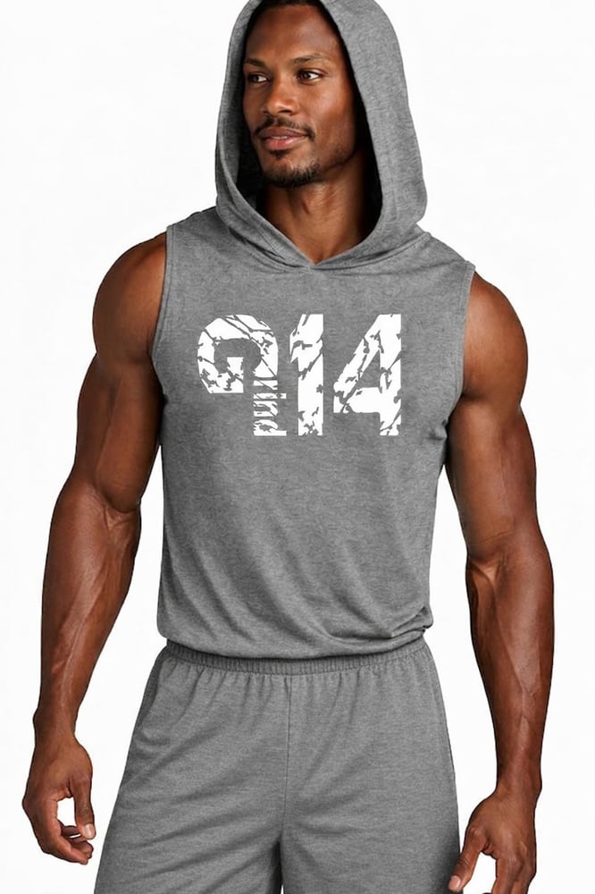 Image of LIGHTWEIGHT SLEEVELESS GRIND ONE FOUR HOODIE