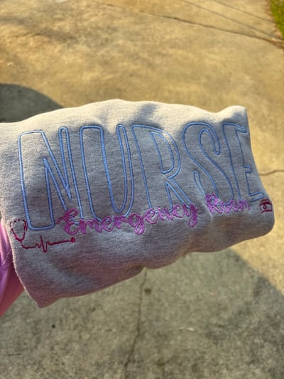 Image of Embroidered ER Nurse Sweatshirt - Crewneck Gift