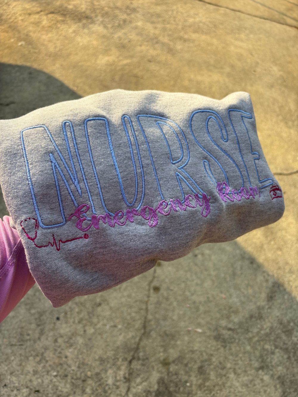 Image of Embroidered ER Nurse Sweatshirt - Crewneck Gift