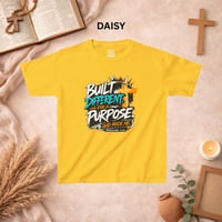 Image 6 of Kids Tee — "Built Different for a Purpose" Inspirational Christian Graphic Shirt