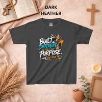 Image 9 of Kids Tee — "Built Different for a Purpose" Inspirational Christian Graphic Shirt