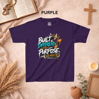Image 10 of Kids Tee — "Built Different for a Purpose" Inspirational Christian Graphic Shirt