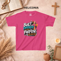 Image 11 of Kids Tee — "Built Different for a Purpose" Inspirational Christian Graphic Shirt