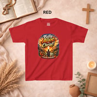 Image 5 of Kids Tee — "Fully Alive in Christ" Christian Faith T-Shirt