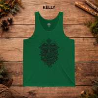 Image 4 of "Cross & Roses" Linocut Tank Top — Floral Religious Graphic Men's Tank